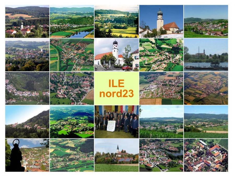 ILE nord23 Titelbild, zeigt die 23 Mitgliedgemeinden aus der Luftansicht
